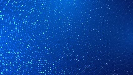 Abstract Digital Circles of Particles with Noise. Futuristic Circular Sound Wave. Big Data Visualization. 3D Virtual Space VR Cyberspace. Vector Illustration.