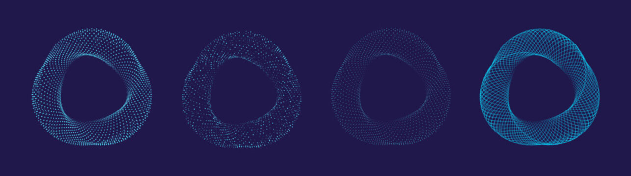 Abstract Blue Mobius Strip. Dynamic Round Shape. Abstract Modern Graphic Design Element. Geometric Symbol. Colorful Gradient Blend Design. Creative Vector Template. Impossible Circle Sign.