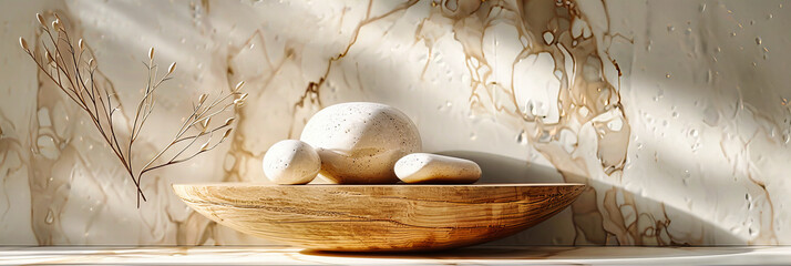Rustic Wooden Table with Organic White Eggs, Spa Wellness Accessories, and Natural Decor, Perfect for a Healthy Lifestyle Theme
