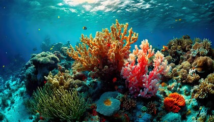 Naklejka na ściany i meble colorful coral reef cut out