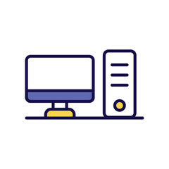 computer icon with white background vector stock illustration
