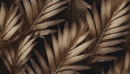golden palm leaves luxury seamless pattern