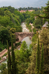 View of Adige river in South Tirol - obrazy, fototapety, plakaty