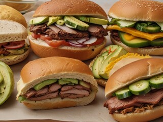 Delicious burgers made with tortas, Mexican-style sandwiches filled with layers of delicious ingredients like sliced avocado, refried beans