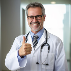 Happy Doctor Giving Thumbs Up