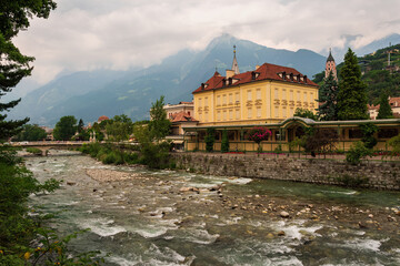 View of Merano city in South Tirol