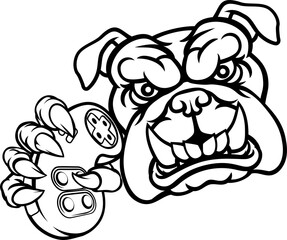 Bulldog Dog Video Gaming Gamer Sports Mascot