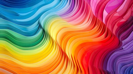 This image showcases a stunning array of vibrant rainbow waves creating a mesmerizing abstract pattern