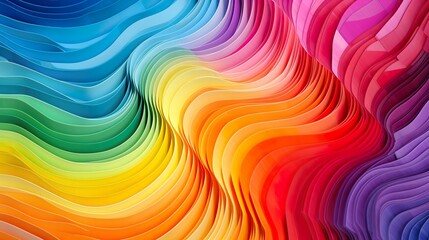 Obraz premium This image showcases a stunning array of vibrant rainbow waves creating a mesmerizing abstract pattern