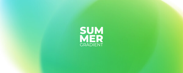 Summertime blurred background. Summer theme green colored gradients for creative seasonal graphic design. Vector illustration.