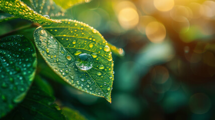 Close-up of dew on a leaf.