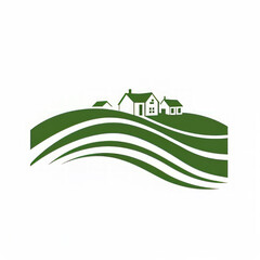 Eco-Friendly Home Logo on Wavy Terrain - 781276005