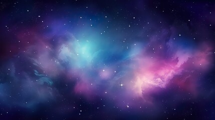 An awe-inspiring digital art concept space scene with nebulae, stars, and vibrant cosmic dust clouds