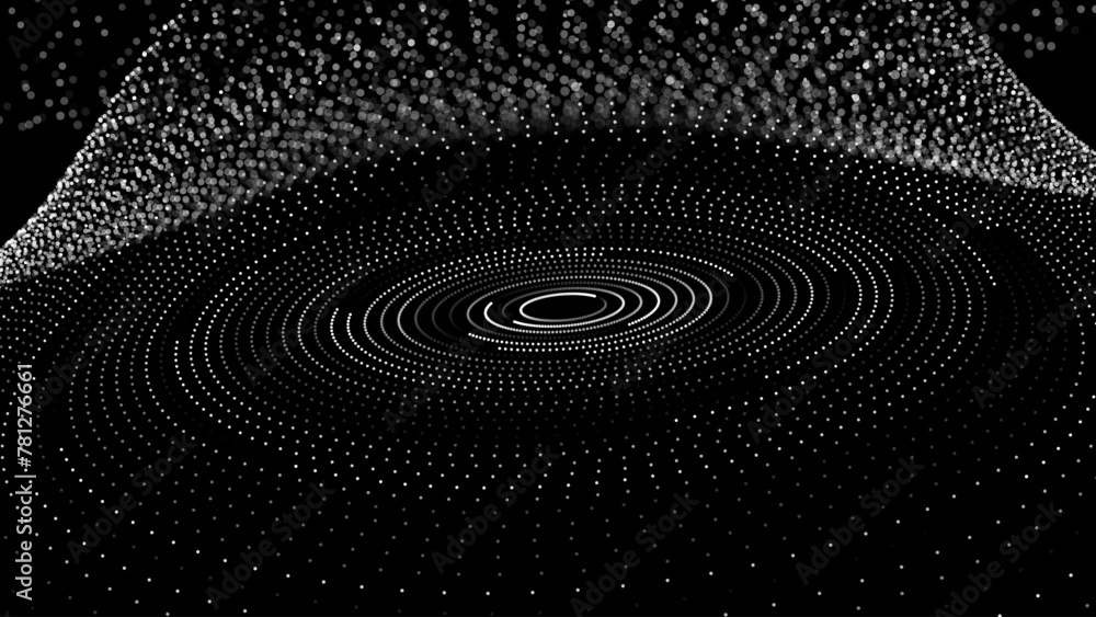 Poster abstract black hole background. concentric circle rings vortex in space. universe and starry concept