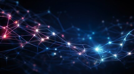 Captivating image displays a network of interconnected digital points with vibrant colors, signifying the pulse of modern communication and tech realms