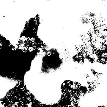 Abstract black and white mask. Creative drawn background. Grunge graphics universal use isolated