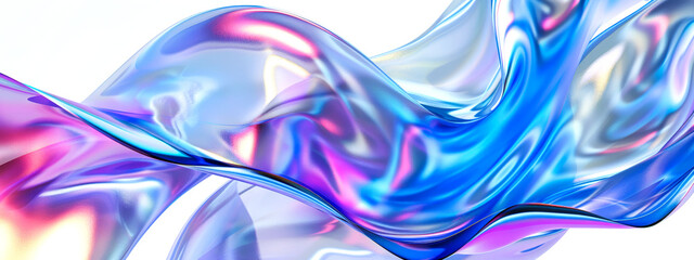 Vibrant Abstract Holographic Waves Background