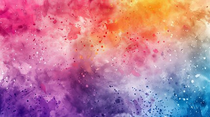 Splatters of colorful paint on watercolor textured background.......