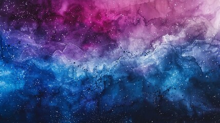 Abstract galaxy background on textured watercolor paper with a Starry Night Sky Aurora Borealis in the background