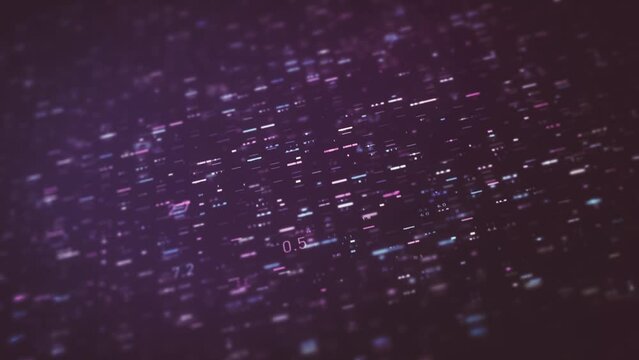 Digital Data Technology Background/ Animation of an abstract digital data technology background with electronic data patterns and depth of field blur