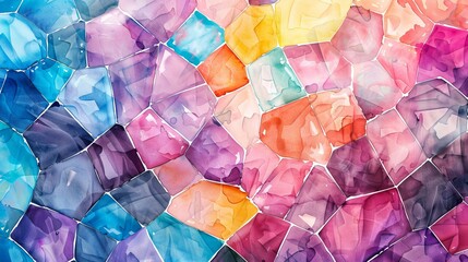 Geometric polygon background with abstract watercolor pattern.