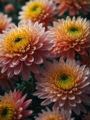 chrysanthemum flowers close-up from Generative AI