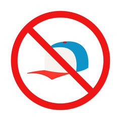 No Hat Sign on White Background