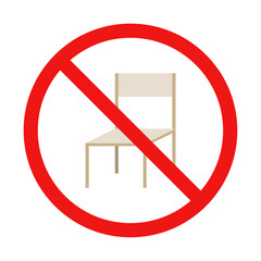 No Chair Sign on White Background