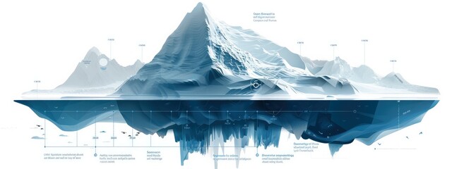An iceberg diagram with the visible part labeled