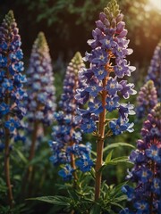 lupin flowers close-up from Generative AI