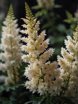 white astilbe flowers close-up from Generative AI