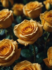 yellow rose flowers close-up from Generative AI