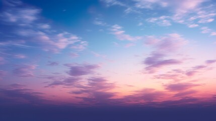 Naklejka na ściany i meble A calming display of fluffy clouds adorned with soft pink and purple hues