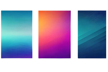 Set of vector gradient backgrounds with grainy texture.