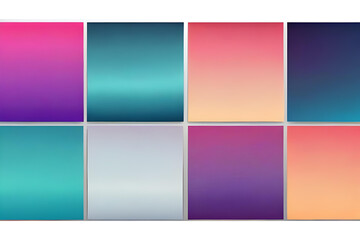 Set of vector gradient backgrounds with grainy texture.