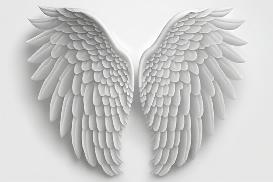 angel wings on white background