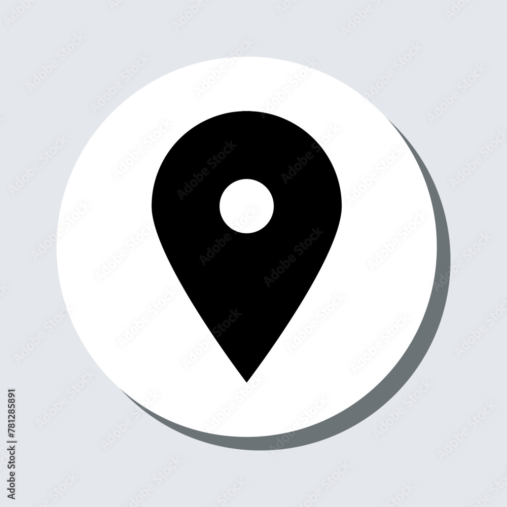 Poster location icon vector. pin sign symbol in trendy flat style. pointer vector icon illustration in circ