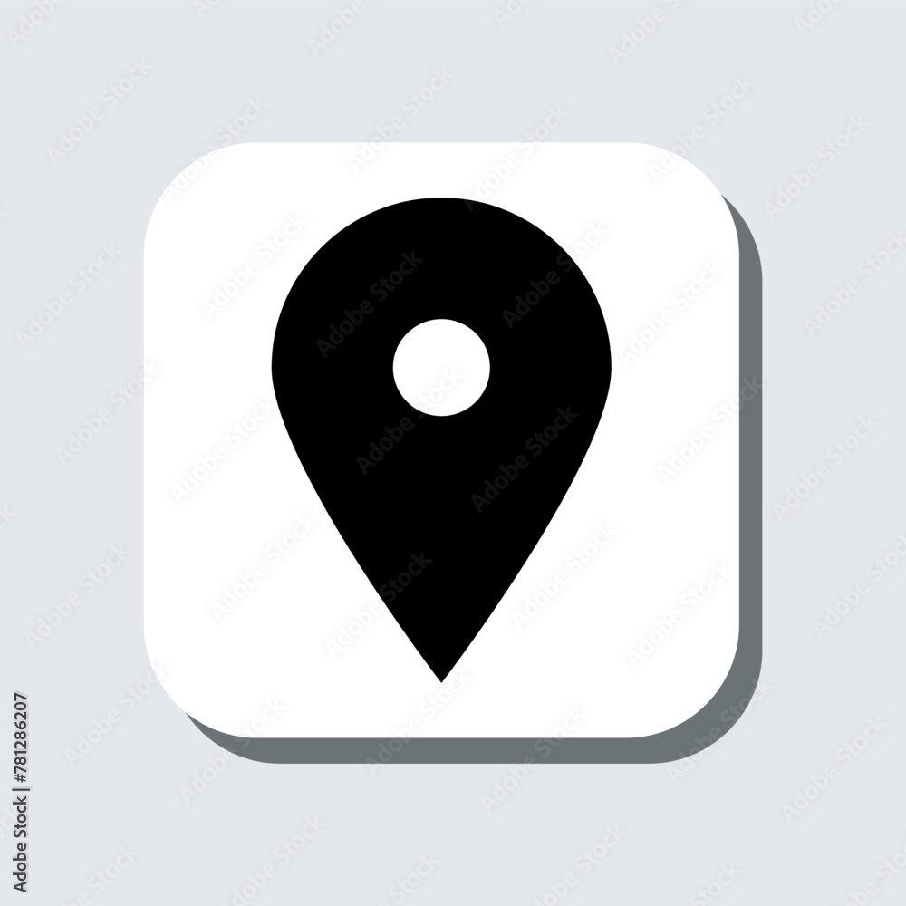 Poster location icon vector. pin sign symbol in trendy flat style. pointer vector icon illustration in squa
