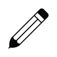 pencil icon with white background vector stock illustration