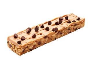 Chocolate Chip Protein Bars isolated on transparent png background. Generative ai