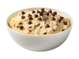 Chocolate Chip Rice Pudding isolated on transparent png background. Generative ai