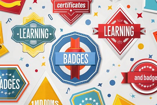 A collection of colorful badges adorning a wall, showcasing various accomplishments and achievements.