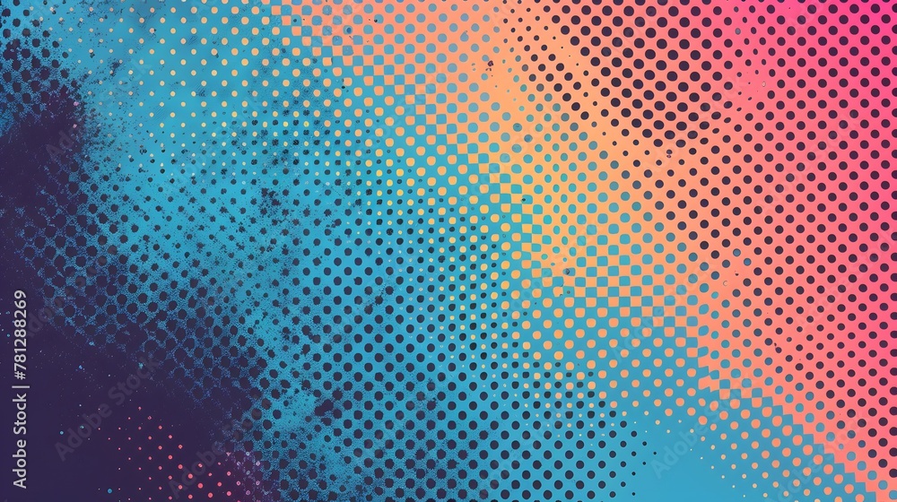 Aufkleber moder sport backdrop, dots halftone in two color pattern gradient grunge texture background