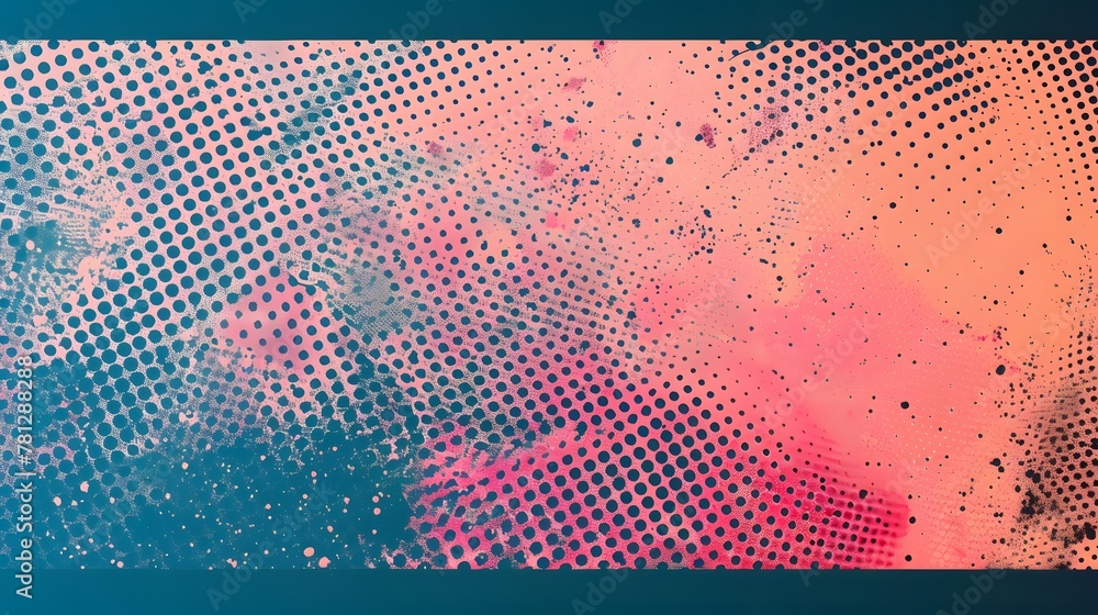 Aufkleber moder sport backdrop, dots halftone in two color pattern gradient grunge texture background