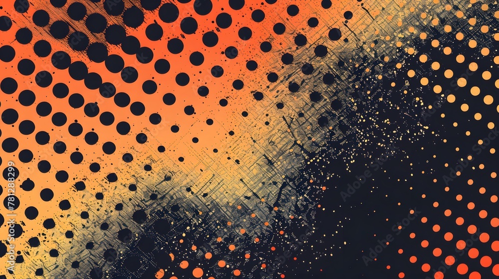 Aufkleber moder sport backdrop, dots halftone in two color pattern gradient grunge texture background