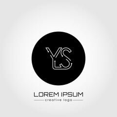 The creative logo is the letter Y and S. A design element of a logo, business card, corporate sign or monogram. The idea of a thematic design