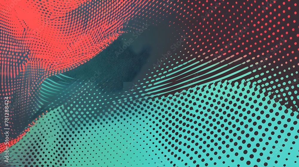 Aufkleber moder sport backdrop, dots halftone in two color pattern gradient grunge texture background