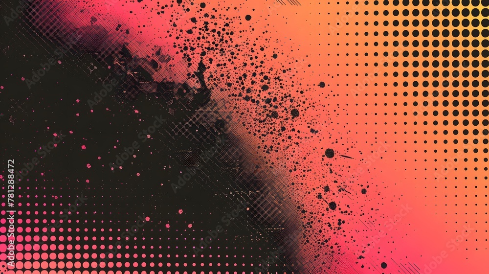 Poster moder sport backdrop, dots halftone in two color pattern gradient grunge texture background