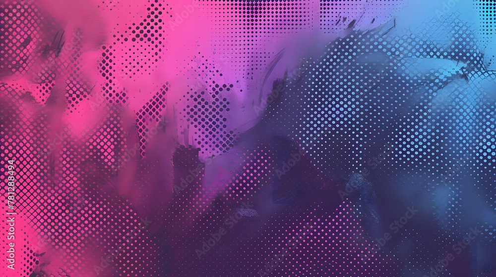Aufkleber moder sport backdrop, dots halftone in two color pattern gradient grunge texture background