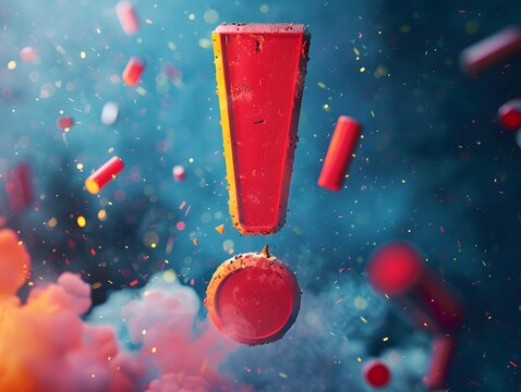 Exclamation mark concept, atention concept